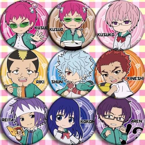 COSTAR Saiki Kusuo no sai-nan Cosplay Badges Teruhashi Kokomi Brooch Icon Collection Bags Breastpin for Backpacks Clothing
