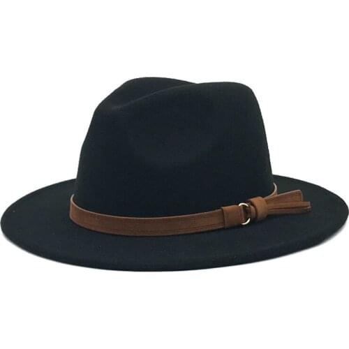 New Retro Men Fedoras Top Jazz Felt Vintage British Wide Brim Hat Vintage Couple Cap Winter Chapeau Summer Bowler Hats Cap Outdo