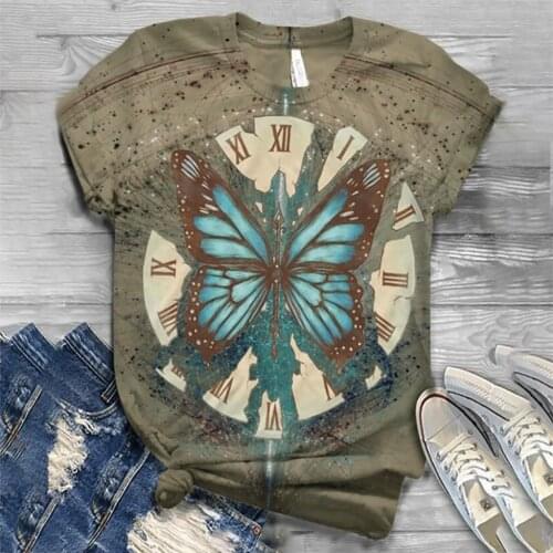 Harajuku Woman Tshirts Plus Size Women Short Sleeve Dragonfly Printed O-Neck T-Shirt Graphic T Shirts Tops Women 2020 футболка