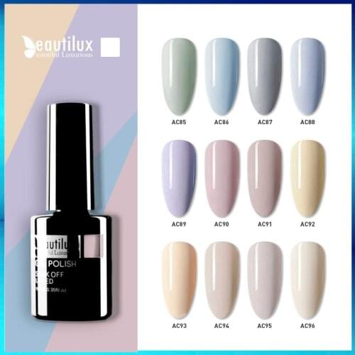 Beautilux Nail Gel Polish Beigh Kakhi Pale Light Grey Nails Art Gels Polish Semi Permanent UV LED Nail Varnish Lacquer 10ml