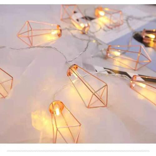 Battery 3M 20LED Garland Lamp Wedding String Fairy Lights Christmas Lron Art Diamond Bulb Outdoor Garland Garden Room Decor