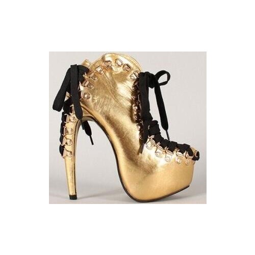 Hot selling Punk style lace-up short boots rivets studded riding boots club wear high heel boots summer boots