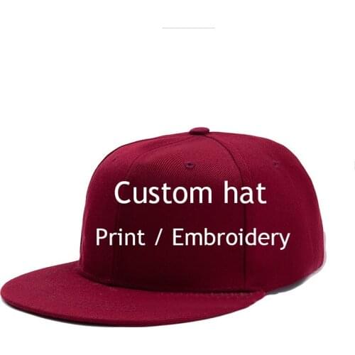 Hat Custom Flat-Brimmed Hip-Hop Hat Baseball Cap Street Dance Hat LOGO Printing Embroidery Corporate Propaganda Team Cap DIY
