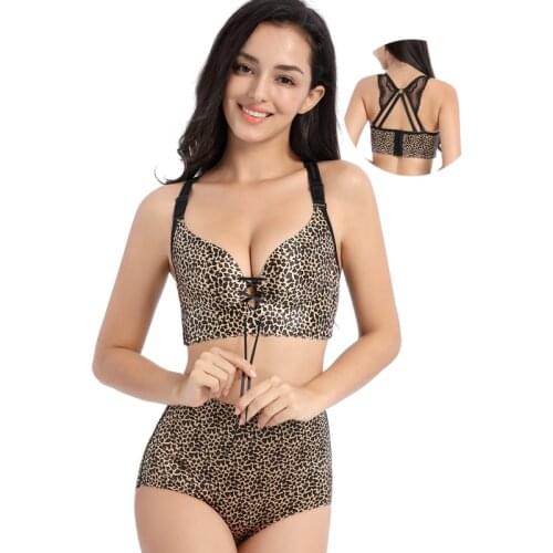 Comfortable thin section butterfly beauty back breathable gather breast fashion bra set
