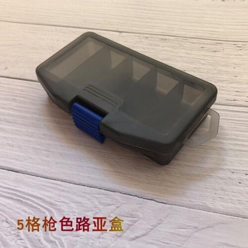 Gun color transparent five grid storage box 135*65*30mm fishing gear accessories fake bait box sequin box