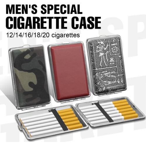 Leather Cigarette Case Tobacco Pocket Pouch Holder Box For Cigar Hold 12/14/16/18/20 Cigarettes Storage Case Box Holder Pouch