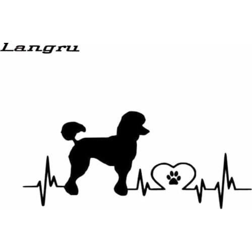 Langru 18CM*7.7CM Poodle Car Bumper Window Vinyl Decoration High Quality Sticker Accessories Jdm