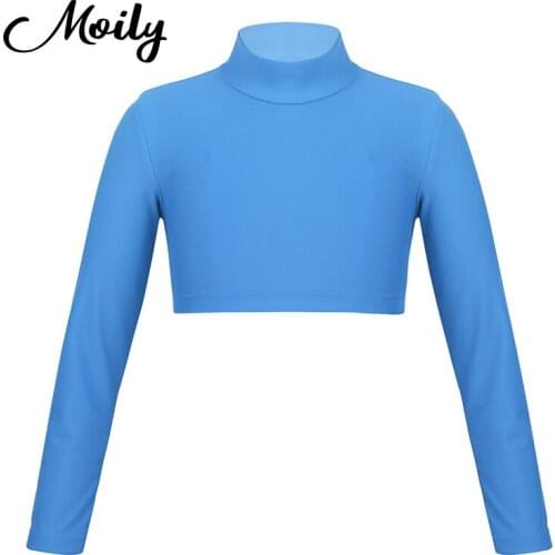 Fashion Girls Ballet Gymnastics Leotard Tops Long Sleeve Dance Wear Crop Top Kids Latin Dancing Clothes Children Ballet Costumes