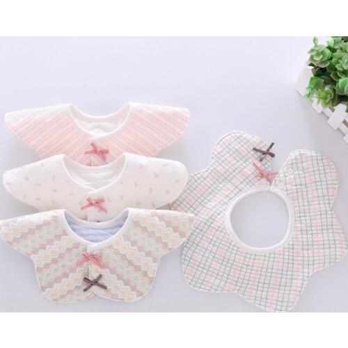 Baby Bibs Cotton Flower Waterproof Cloth Bibs Saliva Towel Rotating Baby Babador Feeding Smock Infant Burp Cloths Bandana Bibs