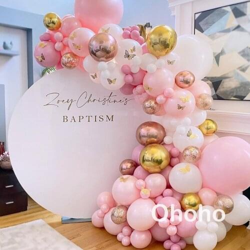 Ohoho Pastel Air Balloons Garland Arch Kit Baby Shower Girl Christening Baptism 1st Happy Birthday Party Decoration Supplies