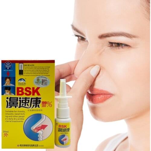 20ml 10pcs Powerful Rhinitis Spray Sinusitis Nasal Congestion Itchy Allergic Nose Medicine Chinese Nosal Spray Pointed Shape