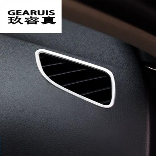 Car styling stainless steel Cover Car AC Outlet Trim Refit Air Outlet Frame Decoration Stickers For Audi A6 C7 2012-2017 LHD