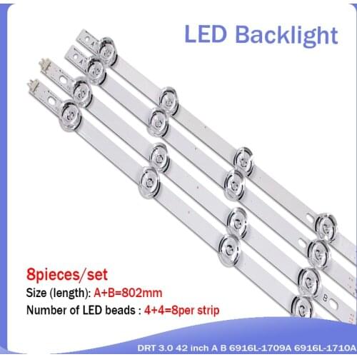 LED Backlight strip 8 Lamp For LG 42 inch TV INNOTEK DRT 3.0 42" 6916L 1709B 1710B 1957E 1956E 6916L-1956A 6916L-1957A 42LB561v