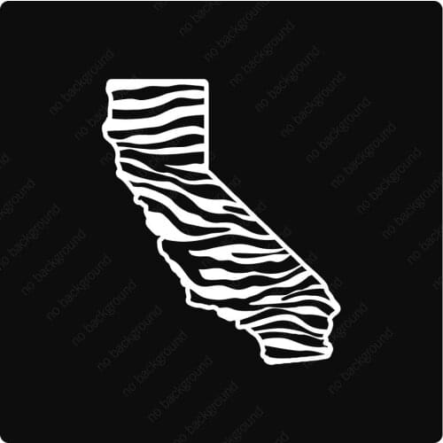 California Zebra State Shape Vinyl Decals Stickers, FLAG PRIDE SUPPORT GOLDEN 12.5cm