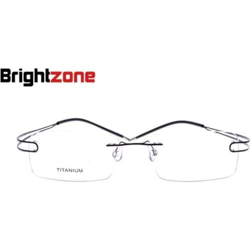 Highest Quality Lightest Design Brand Rimless Non-screw Foldable Leg Pure Titanium Optical Eyeglasses Frame Prescription Glasses