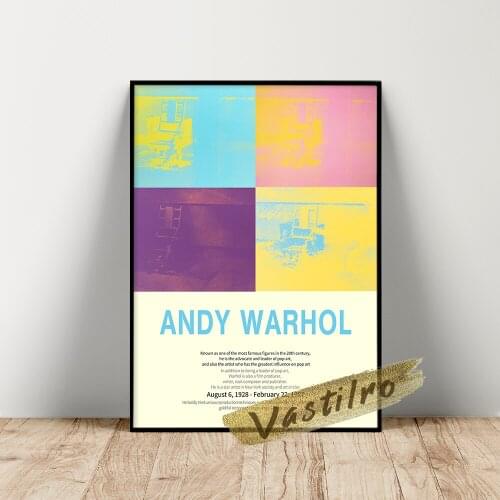 Andy Warhol Exhibition Poster, Big Electric Chair Wall Picture, Warhol Pop Art Prints, Vintage Colours Still Life Wall Painting