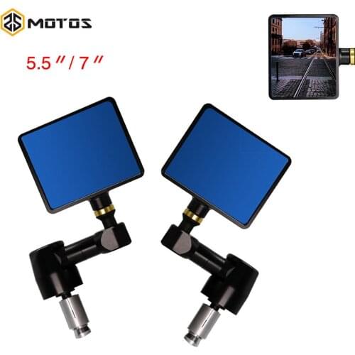 ZS MOTOS 2pcs/Pair Motorcycle Rear View Mirrors Square Foldable Motorbike Side Mirror For Suzuki For Kawasaki For Honda