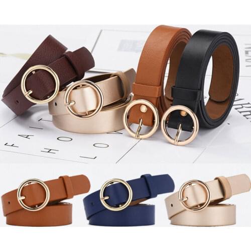 Women Lady Vintage Metal Boho PU Leather Buckle Waist Belt Waistband