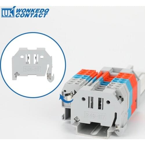 249-117 Manufacturer End Stop for Terminal Blocks Din Rail End Bracket 10Pcs