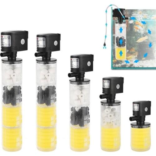 3 in 1 Aquarium Filter Fish Tank Filter For aquarium Air Pump Air Oxygen Increase Aquarium Internal Filter Aquarium Pump