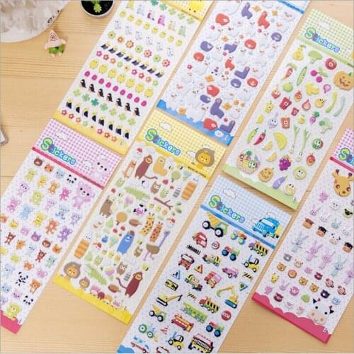 30packs/lot Lovely Cartoon Korean 3D bubble Decorative Adhesive Stickers For Scrapbooking DIY Diary Photo Album