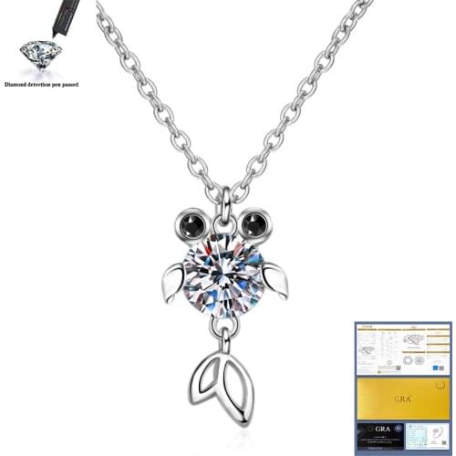 925 Silver 0.5ct 1ct D color Moissanite VVS Engagement Elegant Wedding Pendant Necklace for Women Anniversary Gift