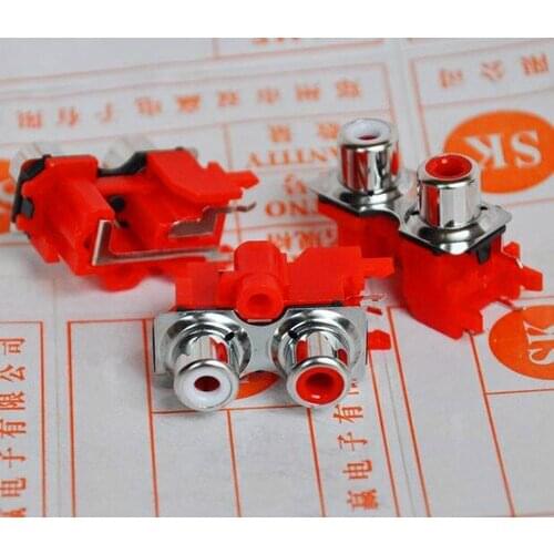 Free Shipping!! Import two lotus seat audio / video amplifier Sockets / seat unit AV / RCA socket /Electronic Component