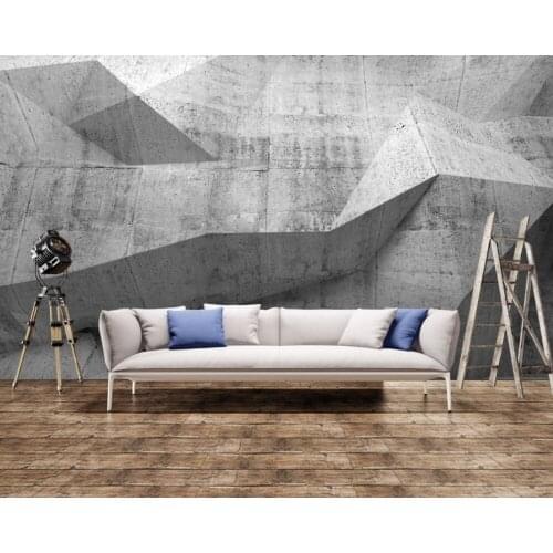 Free Shipping Simple Geometric Pattern Living Room Bedroom Home Decor Mural Hotel Room Wallpaper Cement Wall Style Mural