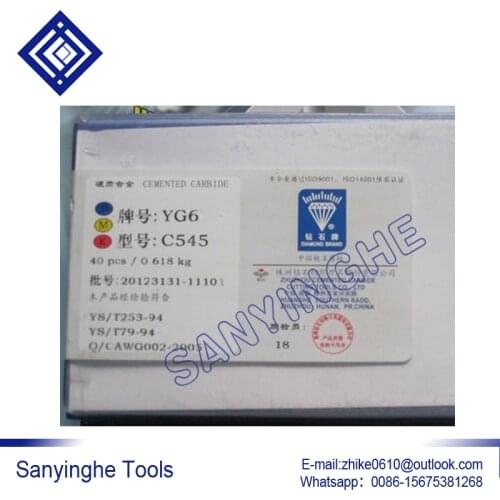 Free shipping high quality 40pcs/lots C545 YG6 / YG8 carbide welding inserts brazed insert