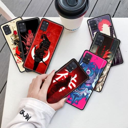 Samurai Japan Art Capa For Samsung Galaxy A51 A71 A12 A21s A31 A52 A41 A02s A32 5G A11 A72 Black Soft Silicone Phone Case Cover