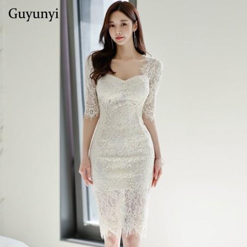 Black White Lace Dress 2021 Summer Sexy Square Collar Backless High Waist Tight Dress Simple Elegant Party Dress Women