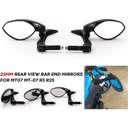 For KTM BMW Kawasaki Yamaha R3 MT-07 R25 Universal Motorcycle 7/8" 22mm Aluminum Handguard Handle Bar End Rear View Side Mirrors