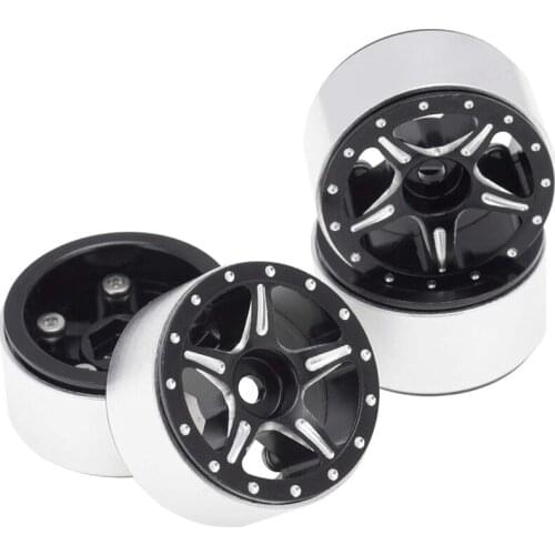 For Axial SCX24 90081 1/24 RC Crawler Car 4PCS 1.0 Metal Beadlock Wheel Rims Wheel Hub Upgrade Parts Accessories