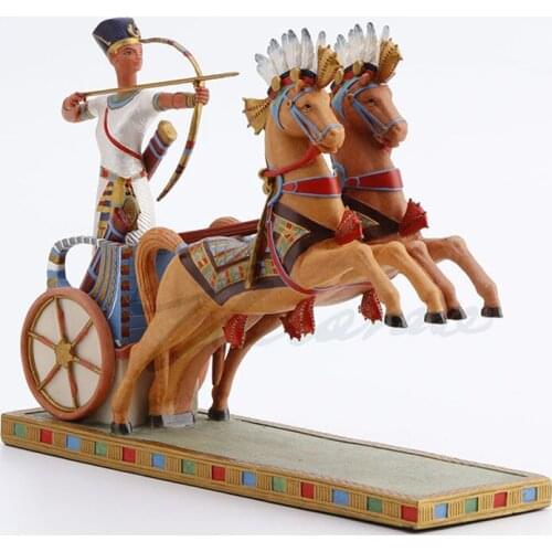 ANCIENT EGYPT RAMSES II CHARIOT ARCHERY ART SCULPTURE FIGURINE CREATIVE RESIN CRAFTS DECORATIONS FOR HOME BIRTHDAY GIFT R3677