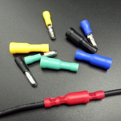 Female and Male Insulated Electric Connector Crimp Bullet terminal for 22~16 AWG Audio Wiring