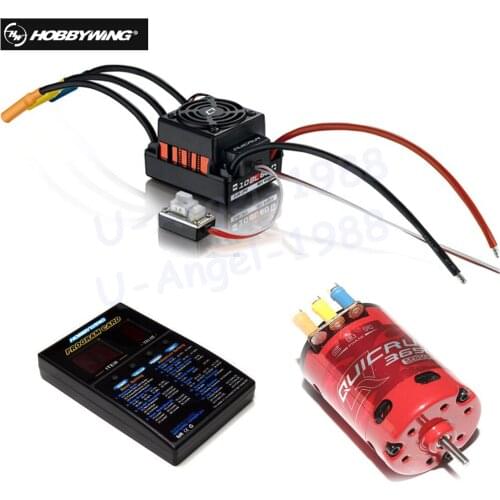 Hobbywing QUICRUN 3650 Sensored 2-3S Race Brushless Motor + QuicRun WP 10BL60 60A Sensored ESC+LED Program Card For 1/10 Rc Car