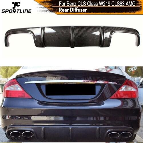 Carbon Rear Diffuser Car Bumper Lip Spoiler For Mercedes-Benz CLS Class W219 CLS63 AMG Bumper