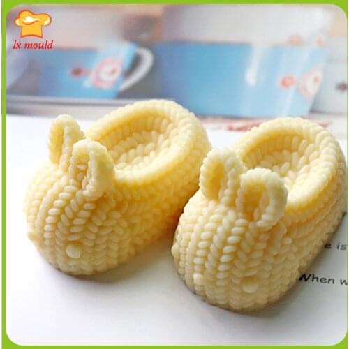 Rabbit Baby Shoe Soap Silicone Mold Handmade Candle Plaster Aromatherapy Mould