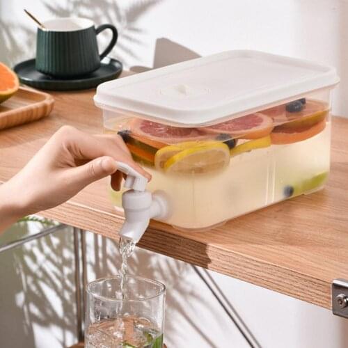 3L Water Jug Pitcher with Faucet Beverage Dispenser with Spigot Refrigerator Cold Tea Container Drink Lemon Juice Kettle Pot