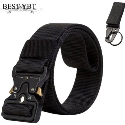 Best YBT Unisex Belt Quick Release Alloy Insert Buckle Belt Outdoor Sport Military Training Men And Women Casual Belt With Hook