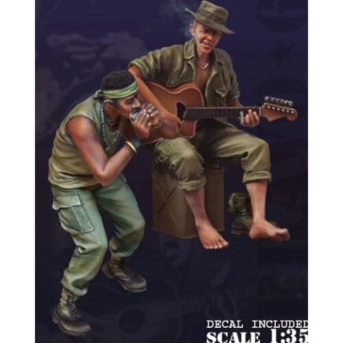 1/35 scale Vietnam War American Music 2 people miniatures Resin Model Kit figure Free Shipping
