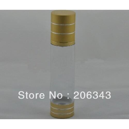 100ML matt gold plastic airless lotion bottle with airless pump used for Cosmetic Sprayer or Cosmetic Packaging