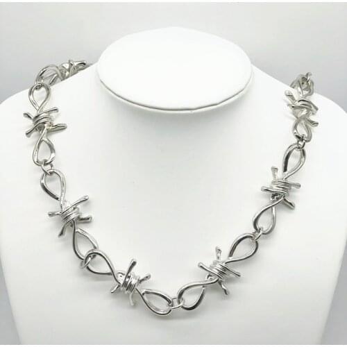 2020 New Wire Brambles Iron Unisex Choker Necklace Women Hip-hop Gothic Punk Style Barbed Wire Brambles Chain Choker Gifts