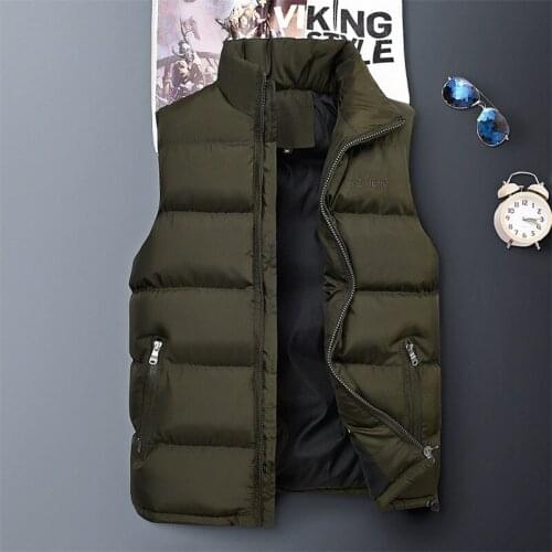 UNIVOS KUNI New Autumn And Winter Fashion Men Coat Slim Casual Thick Warm Outdoor Cotton Vest Large Size Homme Vest Q582