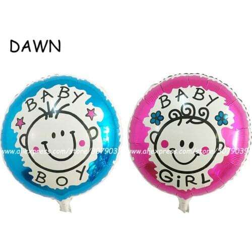 Wholesale 50pcs/lot 18 inch round birthday party aluminum balloons ound baby boys and girls balloon Theme party decorations