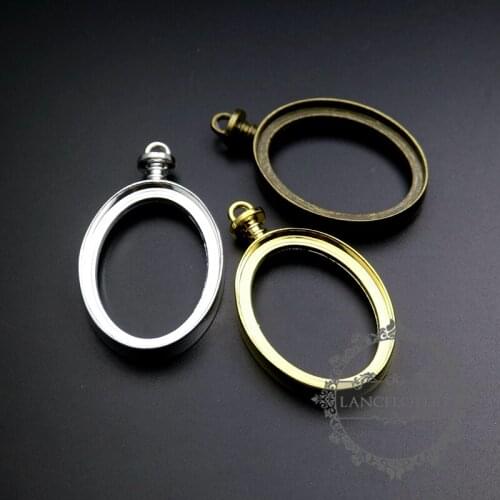 30x40mm gold,silver,bronze alloy oval pendant charm DIY bezel setting glass tray jewelry supplies 1421087