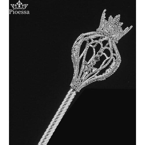 Pioessa Shiny Scepter Lucky five leaf cane metal thread pipe fairy stick award creative gift Cosplay animation performance props