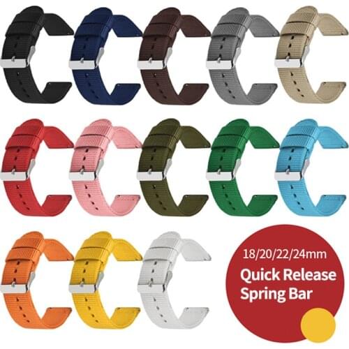 BEAFIRY Nylon Watch Band 18mm 20mm 22mm 24mm Quick release Watch Straps Watchbands Sports for huawei samsung black grey blue