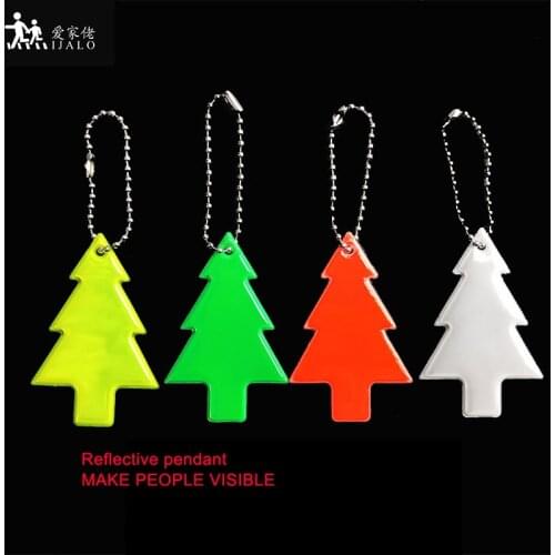 Christmas tree Reflective keychain Holiday gift charm bag pendant keyrings forTake a walk outside schoo road safety use
