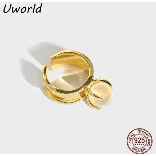S925 Sterling Silver Crystal Decorated Open Ring Hot Selling 18K Gold Plated Crystal Simple Round Ring